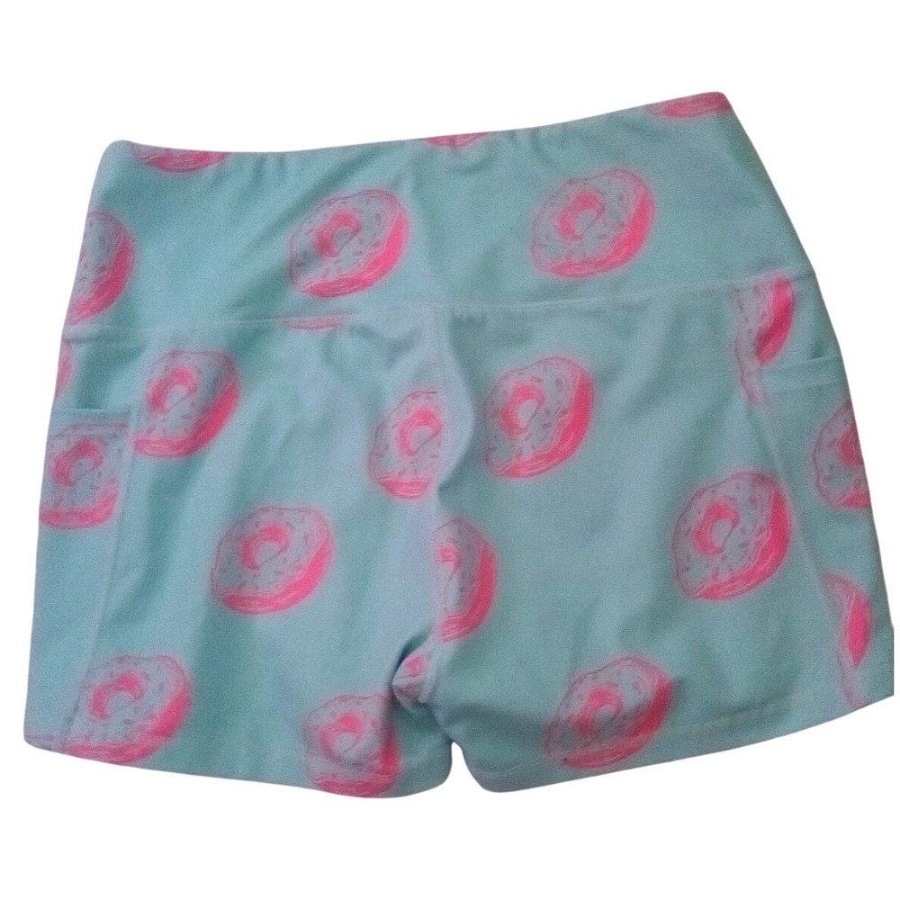 Mens Donut Booty Short Short Spandex Tights Compression Green Pink Large - Picture 4 of 5
